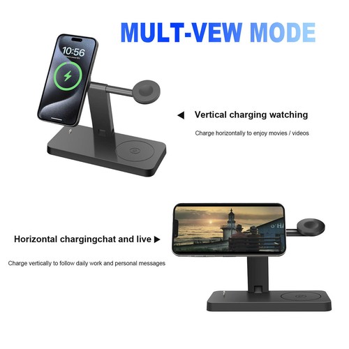 4In1 Magnetic Wireless Charger Dock For Apple Watch Ultra 9 8 Air Pods iPhone 15 - Picture 10 of 26