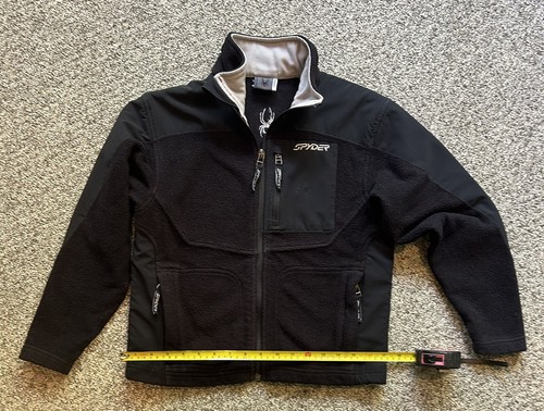 Spyder Fleece Jacket Boys Black Full Zip Pockets Long Sleeve - Picture 6 of 10
