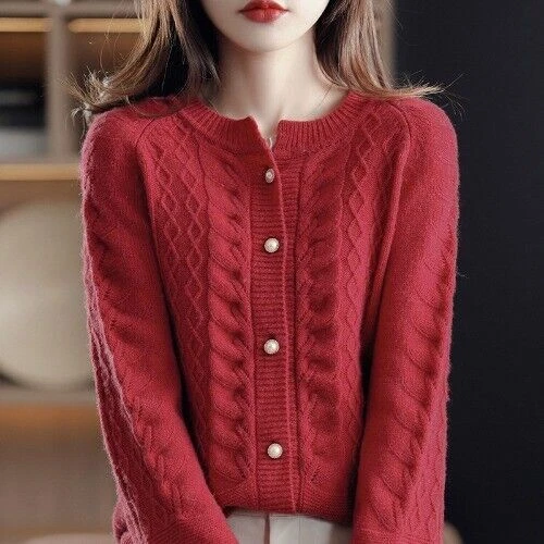 Cardigan for Women Winter Coat Korean Fashion Female Sweater Pullover Knit - Bild 14 von 31