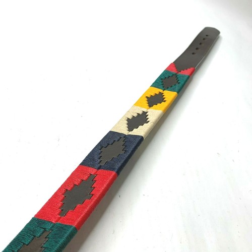 LUPPI Brown Leather Belt With Woven Pattern Argentinian Southwestern 46/115 - Picture 4 of 4