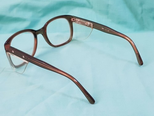 Vtg 70s Safety glasses OWP 032 401 frame Eyeglasses Square Brown frames - Picture 9 of 12
