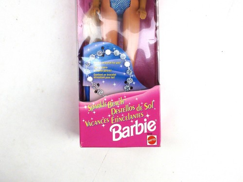 Vintage 1995 Sparkle Beach Barbie, New In Box - French/ Spanish Packaging, RARE - Picture 2 of 9