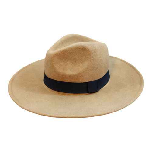 100% wool felt wide brim western hat, cowboy hat, boho, rancher hat tan & black - Bild 2 von 9