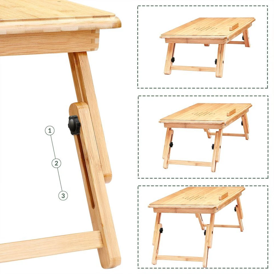 CASARIA® Laptoptisch Betttisch Notebooktisch Bambus Laptop Bett Couch Sofa Tisch - Bild 3 von 4