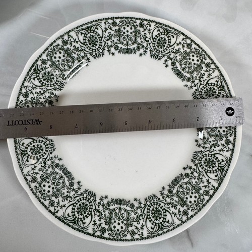 Jackson Custom China Green Transferware Dinner Plates Restaurant Ware Set of 2 - Picture 6 of 9