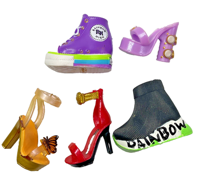 #ad RAINBOW HIGH 11quot; Doll Replacement Single Shoes Only Lot Of 5 No Pairs $6.99