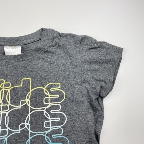 Girls size 8, Adidas, grey marle cotton tee / top, GUC - Picture 4 of 6