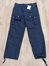 $2200 Mens Givenchy Cotton Utilitarian Pockets Carpenter Pants Navy 52 US 36