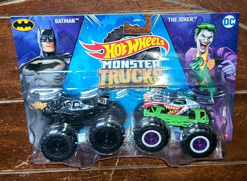 Hot Wheels Monster Trucks Demolition Doubles: (2024) BATMAN & THE JOKER Trucks - Picture 1 of 2