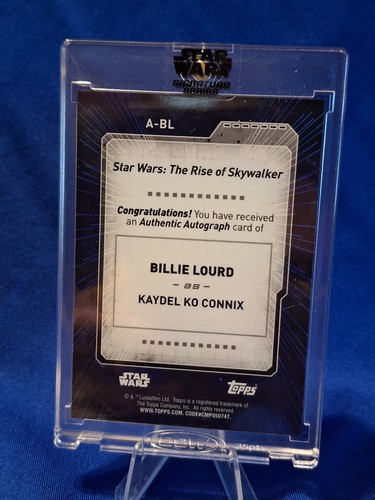 2022 Topps Star Wars Signature Series Billie Lourd Blue Auto 32/50 Kaydel Connix - Bild 2 von 2