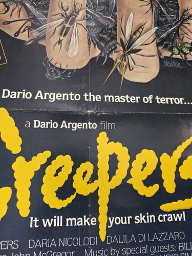 POSTER FILM VINTAGE ~ CREEPERS ~ ORIGINALE 27X41 1983 DARIO ARGENTO USATO IN OTTIME CONDIZIONI! Raro!! - Foto 8 di 11