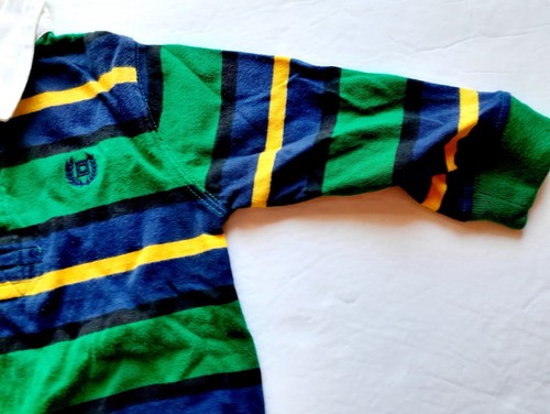 Polo Chaps ragazzo verde blu rugby manica lunga righe 18 mesi - Foto 6 di 10