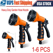 Lot Garden Hose Nozzle Spray Nozzle 8-Pattern Heavy Duty High Pressure LeakProof