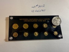 TYPES OF CALIFORNIA GOLD - 10 COIN SET IN OLD DISPLAY HOLDER        Lot #201A