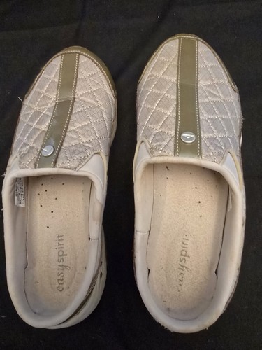 Easy Spirit Travel Time Mule Clogs Slides Patent & Nylon Khaki-Greenish Size 8 - Picture 2 of 7