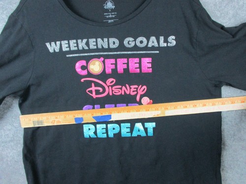 Camisa Disney Mujer Extra Grande Negra Minnie Café Dormir Repetición Brillo Brillo - Imagen 5 de 12