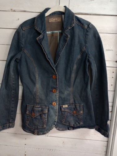 Levi’s Strauss Damen Jeansblazer Jacke Small Blau Jeansjacke tailliert 3 Knöpfe - Bild 9 von 14