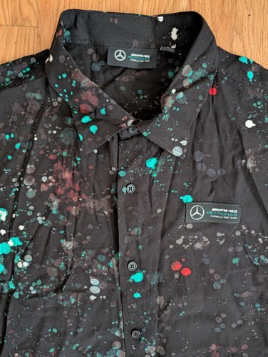 Mercedes AMG Petronas Formel 1 Team Herren Schwarz Button Uo Hemd Größe Large