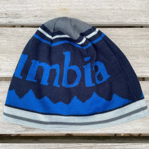 Columbia Omni-Heat Adult O/S Beanie Blue Gray Knit Outwear Athletic Mountains - Picture 2 of 11