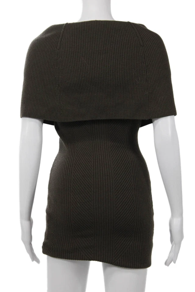 Vestido Suéter Lacoste Malandrino Mujer Marrón Rayas Cuello Alto Talla XS Foto 3 de 4