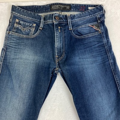 Herren Replay M914 ANBASS Jeans W32 L32 Slim Tapered Blau