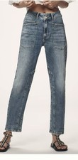 Pilcro Jeans 27 Blue Medium Wash Wanderer Mid Rise Relaxed Straight Current