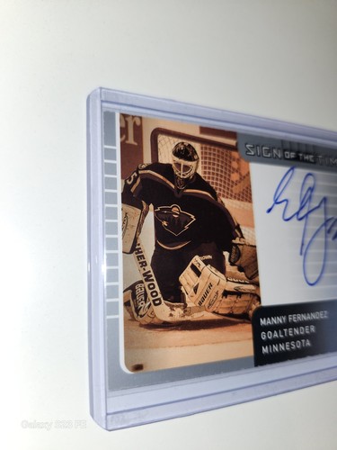 2001-02 Upper Deck SP Authentic- Sign Of The Times- Manny Fernandez On Card Auto - Picture 4 of 9