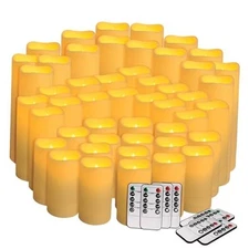 Flameless Candles with Remote & 24H Timer - Waterproof Battery Operated 48 Pack
