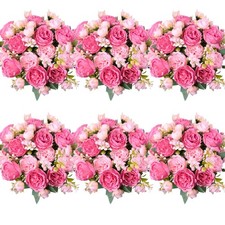 6 Pcs Peonies Artificial Flowers Bulk Blush Pink Silk Peonies Fake Bouquet fo...