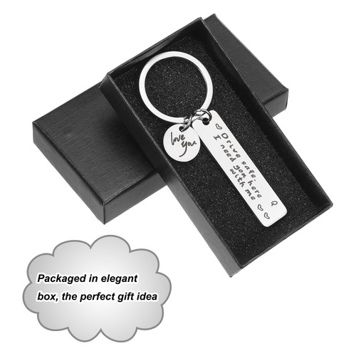 Drive Safe Love You Letter Q Keychain I Need You Here with Me, Silver - Picture 4 of 6