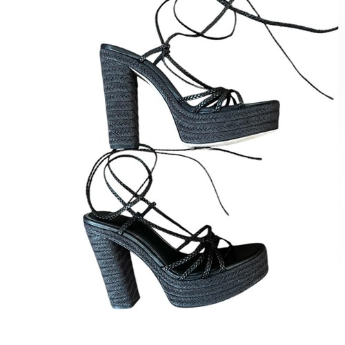 *NWOT Paige Carson Braided Ankle-Wrap Platform Espadrilles - Sz 9 - Bild 2 von 6