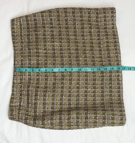 J.CREW Factory Damen Metallic Gold/Silber Struktur Tweed Minirock, Größe 6 - Bild 8 von 12