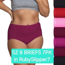 SZ 8 Fruit of the Loom SIGNATURE BRIEFS 7PK 100 Cotton in RubySlipper7 Gift