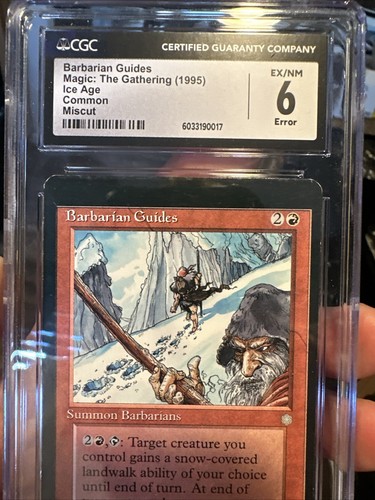 Magic The Gathering Tarjeta de Error Miscut Guías Bárbaros Invocar Edad de Hielo 1995 CGC 6 Ex-NM - Imagen 3 de 6