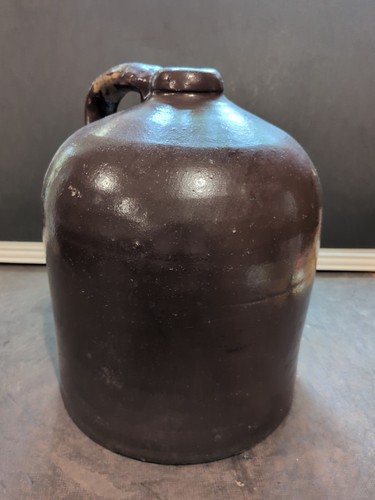 Antiker 2 Gallonen Whisky Krug braun Steinzeug Bienenstock Topf Bauernhaus Mondschein   - Bild 4 von 13