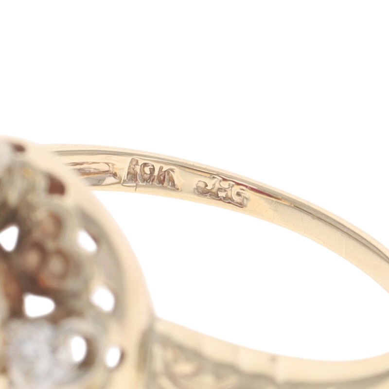 Yellow Gold Lab-Created Ruby Diamond Vintage Ring… - image 6