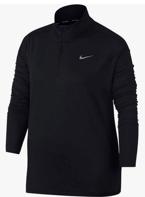 Nike Women's Element Quarter-Half Zip Top, Long Sleeves, Black, 1XL
