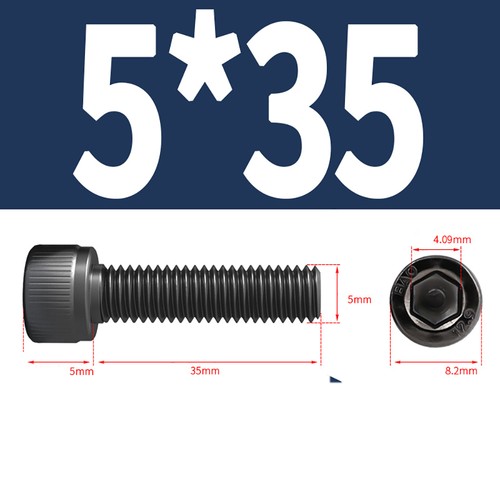 M4-M8 Socket Head Cap Screw Full Thread Allen Bolts Black Nickel 12.9 Grade - Picture 28 of 45