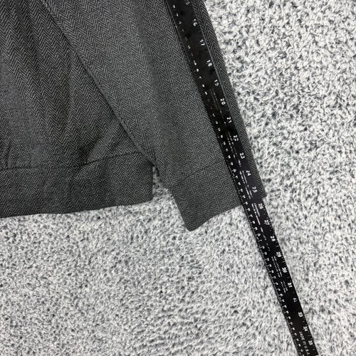 Polo Ralph Lauren Sweater Mens Large Gray Herringbone Mock Neck Leather Trim L - Picture 11 of 15