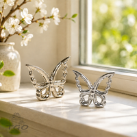 Formano Skulptur Schmetterling Aus Steingut Gold Silber 11X14Cm -2Er Set -792433