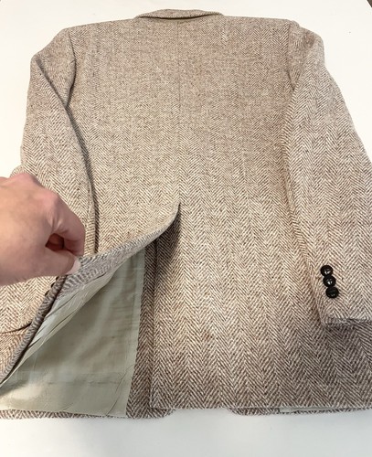 Vintage Harris Tweed Scottish Wool Blazer Sport Coat Mens 40R Herringbone Jacket - 第 10/16 張圖片
