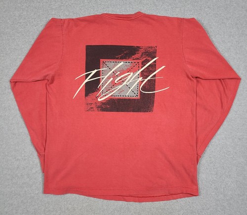 Vintage 90s Nike Flight Long Sleeve T-Shirt Sz M USA Red Faded Swoosh Sports - Picture 1 of 9