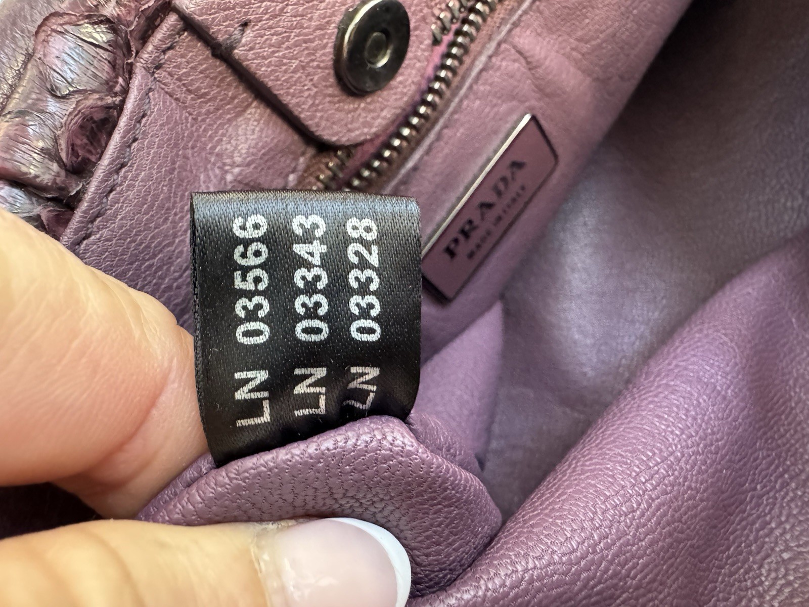Prada Pink/Purple Python Leather Medium Shoulder … - image 9