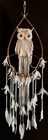 Large Macrame Owl Wall Hanging With Willow Hoop & Feathers. Height 1.44 Metres