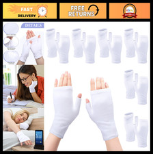 6 Pairs Fingerless Eczema Gloves for Dry Hands, Moisturizing Cotton, Overnight U