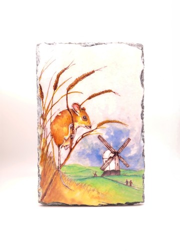 Sussex Mouse Vase With Slate, Jack And Jill Windmill from my original painting - Picture 2 of 5