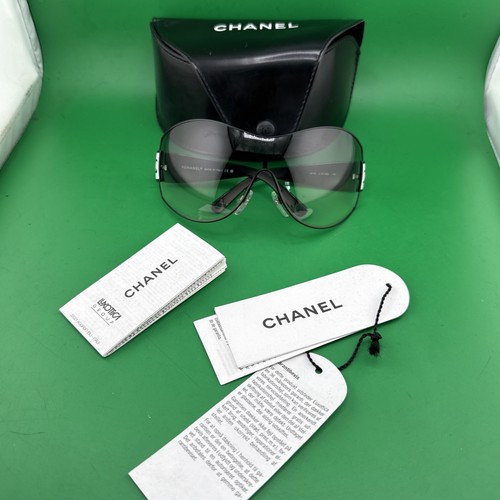 Vintage Chanel Oversized Shield Sonnenbrille 4114 CC Logo c.101/8G 110 Italy - Bild 8 von 8