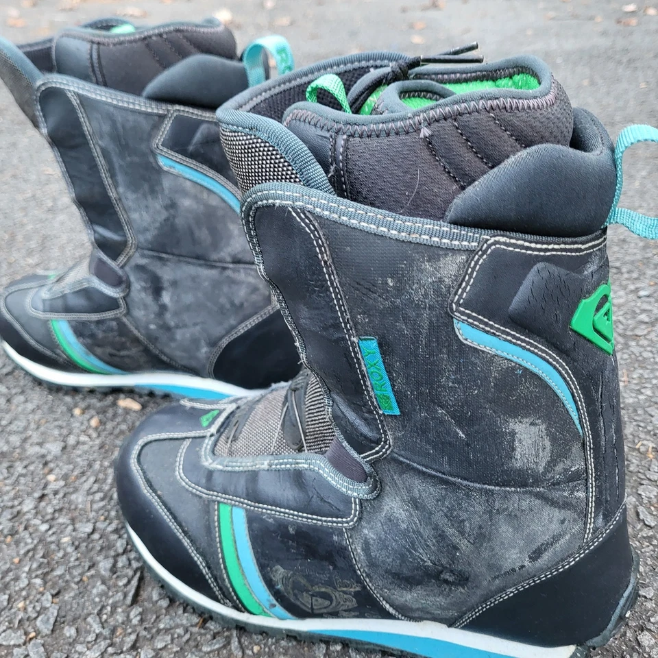 Botas de Snowboard Roxy para Mujer 9 Negras Florales Boa Sistema de Cordones Forro de Bota Foto 4 de 4