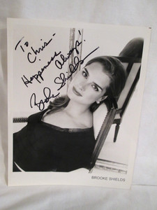 Rare Vintage Genuine 8 X 10 B&W Autographed Photo Signed by Brook Shields