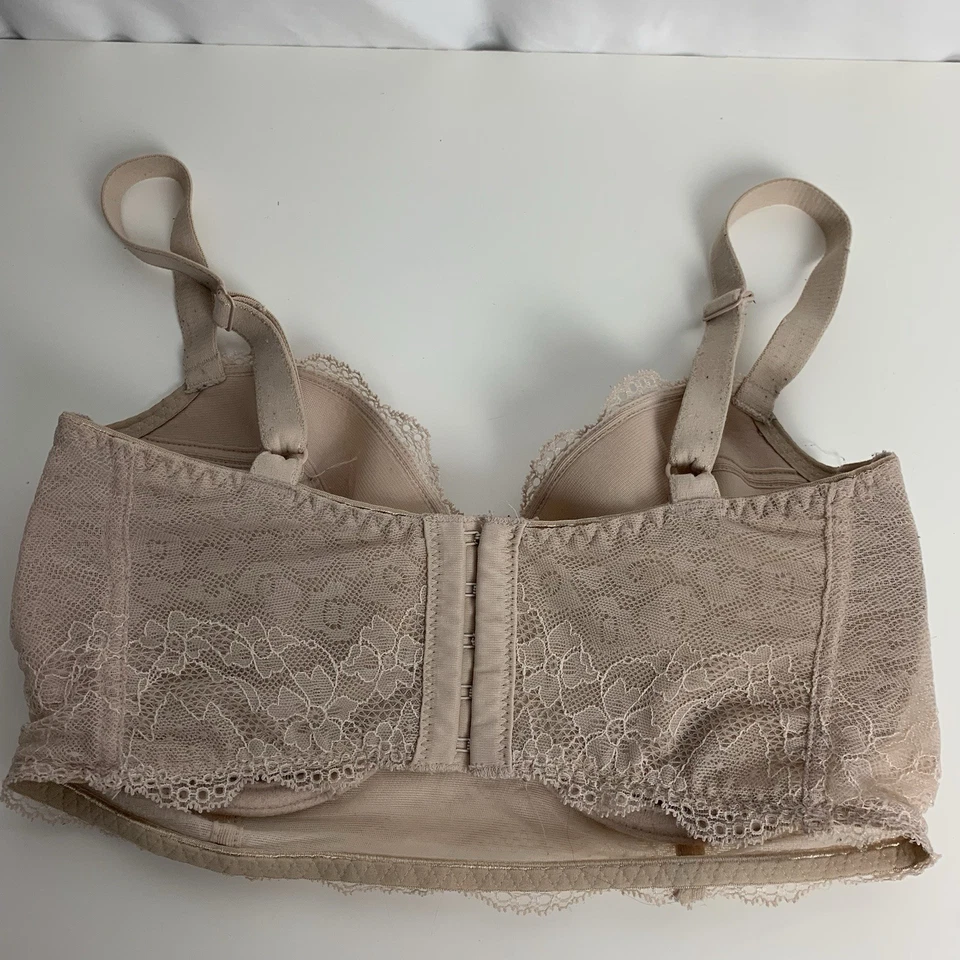 Freya Offbeat Lace Bra US 28 I Underwire UK 28 G Beige Lace Pre Owned Women - Image 2 of 4
